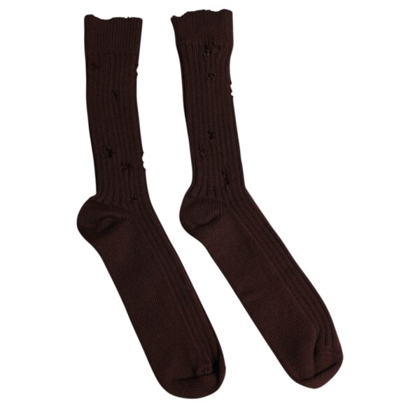 Dolce & Gabbana Brown Cotton Stretch Over The Calf Socks - Image 3