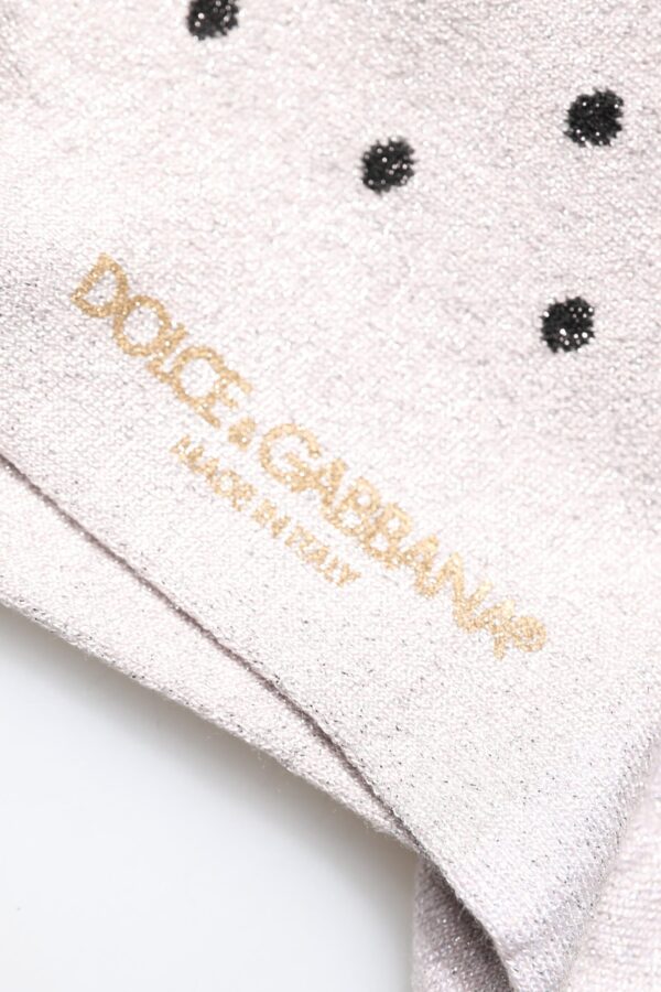 Dolce & Gabbana Gray Viscose Stretch Dotted Socks - Image 4