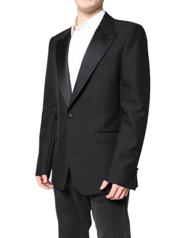 Dolce & Gabbana Black Wool Single Breasted Coat Blazer - Image 3