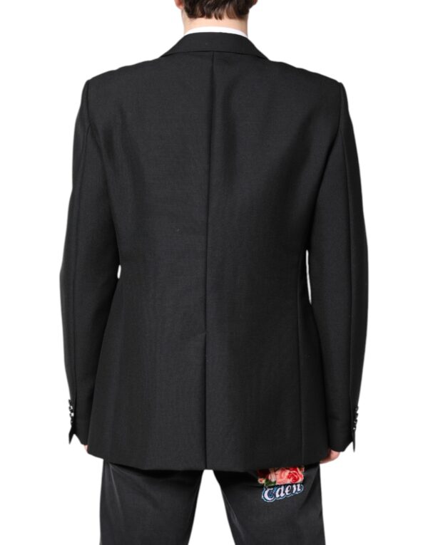 Dolce & Gabbana Black Wool Single Breasted Coat Blazer - Image 4