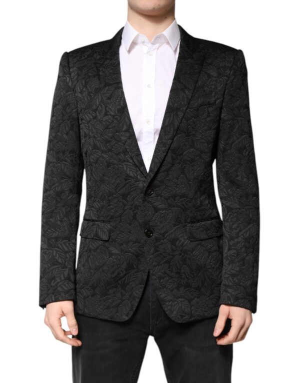 Dolce & Gabbana Black MARTINI Brocade Single Breasted Blazer - Image 2