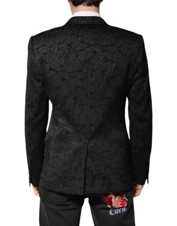 Dolce & Gabbana Black MARTINI Brocade Single Breasted Blazer - Image 4