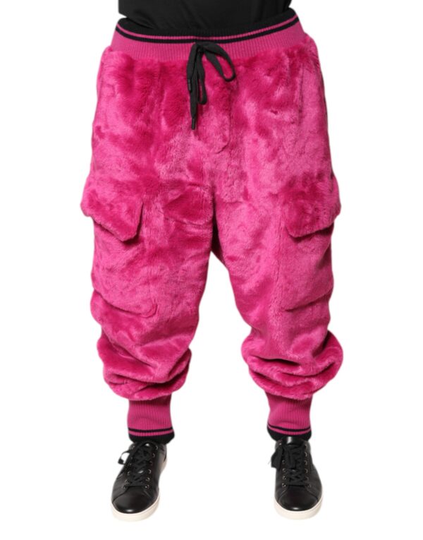 Dolce & Gabbana Pink Acrylic Cargo Jogging Sweatpants Pants - Image 2