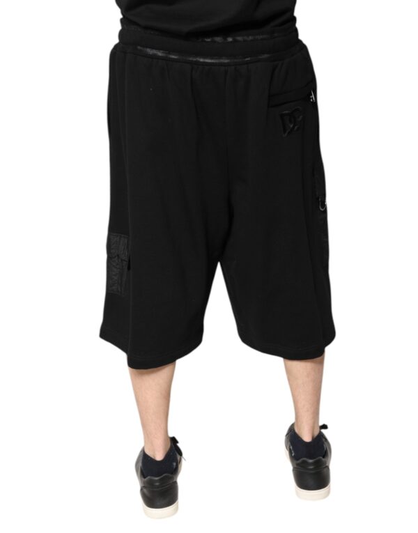 Dolce & Gabbana Black Cotton Men Cargo Sweatshorts Shorts - Image 3