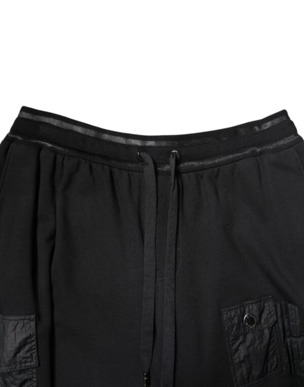 Dolce & Gabbana Black Cotton Men Cargo Sweatshorts Shorts - Image 4
