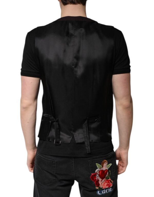 Dolce & Gabbana Maroon Wool Waistcoat Dress Formal Vest - Image 4