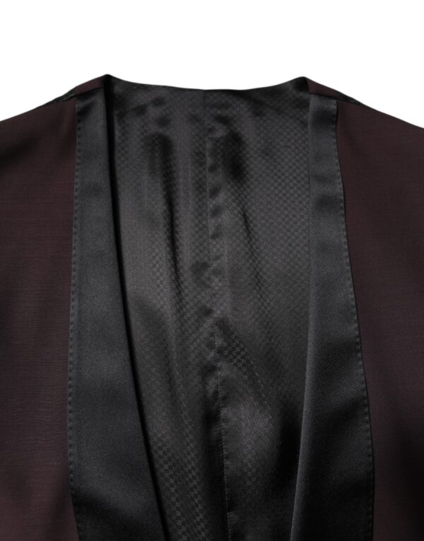 Dolce & Gabbana Maroon Wool Waistcoat Dress Formal Vest - Image 6