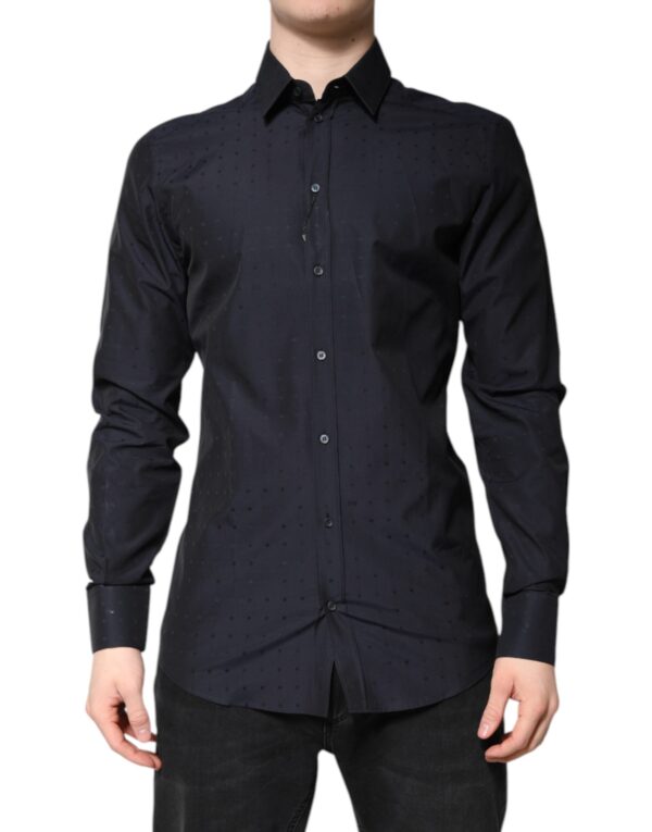 Dolce & Gabbana Black Cotton GOLD Men Dress Formal Shirt - Image 2