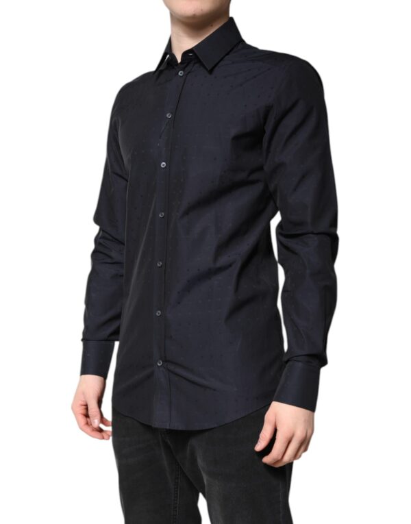 Dolce & Gabbana Black Cotton GOLD Men Dress Formal Shirt - Image 3