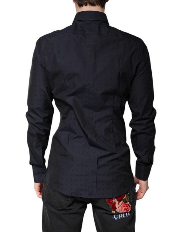 Dolce & Gabbana Black Cotton GOLD Men Dress Formal Shirt - Image 4