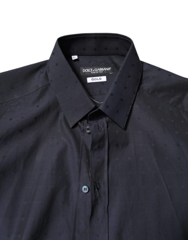 Dolce & Gabbana Black Cotton GOLD Men Dress Formal Shirt - Image 5