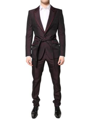 Dolce & Gabbana Maroon Single Breasted Formal 2 Piece Suit