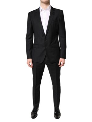 Dolce & Gabbana Black Wool Single Breasted 2 Piece Suit