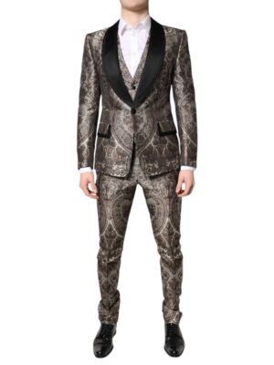 Dolce & Gabbana Multicolor Jacquard Single Breasted 3 Piece Suit