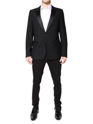 Dolce & Gabbana Black Wool Single Breasted 2 Piece Suit