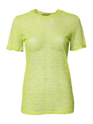 Dolce & Gabbana Green Nylon See Through Women Short Sleeves Top