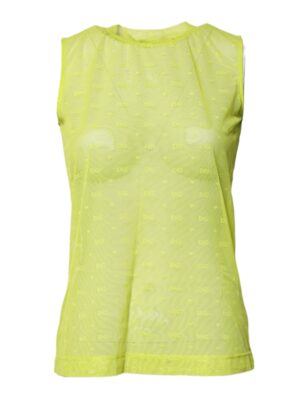 Dolce & Gabbana Green Nylon See Through Women Sleeveless Tank Top