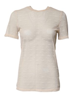 Dolce & Gabbana Ivory Nylon See Through Women Short Sleeves Top