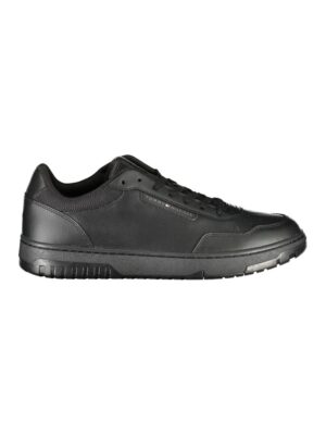 Tommy Hilfiger Black Leather Men Sneaker