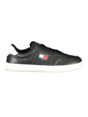 Tommy Hilfiger Black Leather Men Sneaker