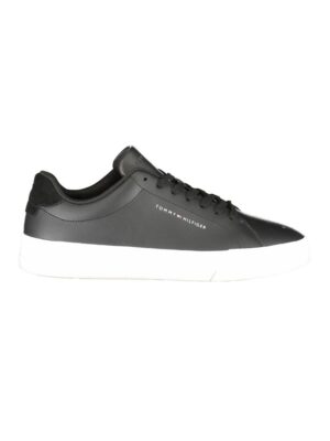 Tommy Hilfiger Black Leather Men Sneaker