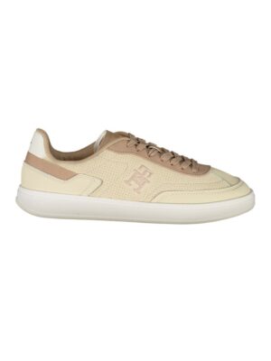 Tommy Hilfiger Beige Leather Women Sneaker