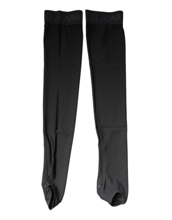 Dolce & Gabbana Black Viscose Stretch Over Calf Stockings Socks - Image 2