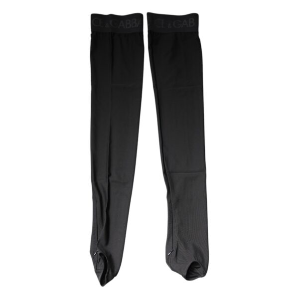 Dolce & Gabbana Black Viscose Stretch Over Calf Stockings Socks - Image 3