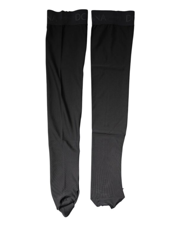 Dolce & Gabbana Black Viscose Stretch Over Calf Stockings Socks - Image 4