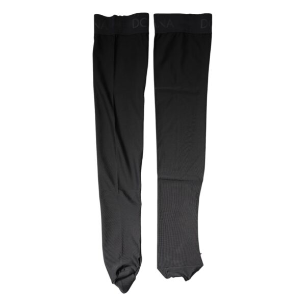 Dolce & Gabbana Black Viscose Stretch Over Calf Stockings Socks - Image 5