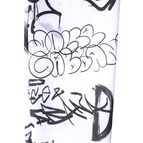 Dolce & Gabbana White Graffiti Cotton Over Calf Stockings Socks - Image 4
