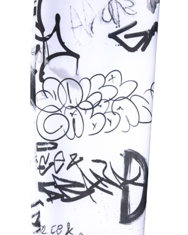 Dolce & Gabbana White Graffiti Cotton Over Calf Stockings Socks - Image 5