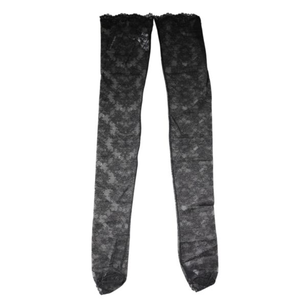 Dolce & Gabbana Black Floral Lace Cotton Stretch Stockings Socks - Image 5