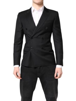 Dolce & Gabbana Black MARTINI Double Breasted Coat Blazer