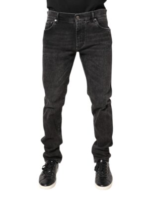 Dolce & Gabbana Gray Washed Cotton Skinny Denim Jeans