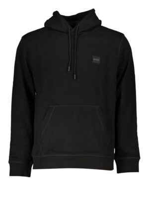 Hugo Boss Black Cotton Men Hooded Sweater