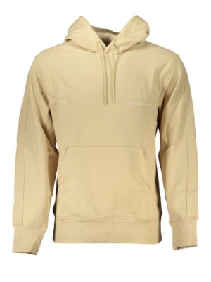 Calvin Klein Beige Brushed Cotton Hooded Sweatshirt
