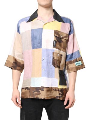 Dolce & Gabbana Multicolor Patchwork Short Sleeve Shirt