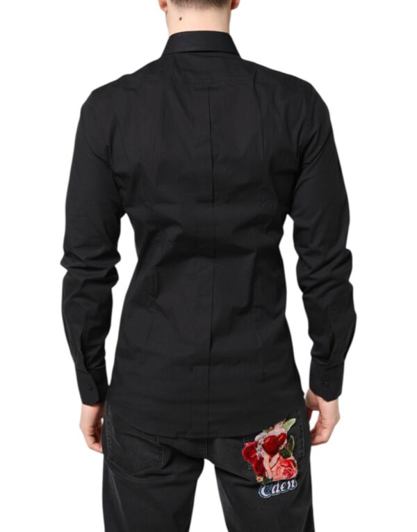 Dolce & Gabbana Black GOLD Cotton Dress Formal Shirt - Image 4