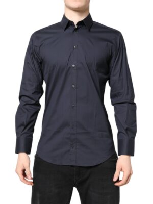 Dolce & Gabbana Dark Blue MARTINI Cotton Dress Formal Shirt
