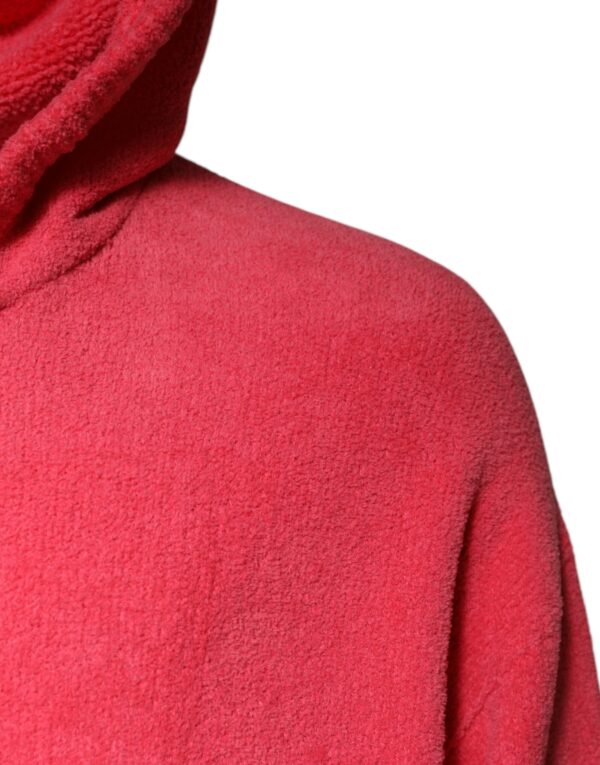 Dolce & Gabbana Red Cotton Knit Hooded Men Pullover Sweater - Image 3