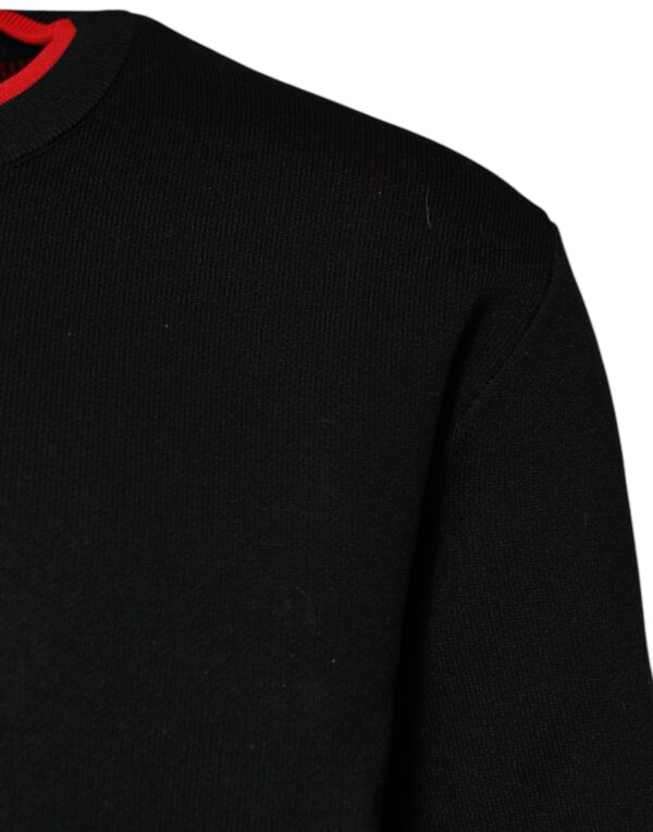 Dolce & Gabbana Black Nylon DGLogo Knit Men Pullover Sweater - Image 3