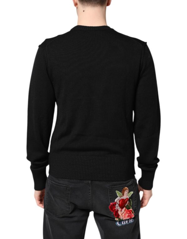 Dolce & Gabbana Black Logo Embroidery Knit Pullover Sweater - Image 4