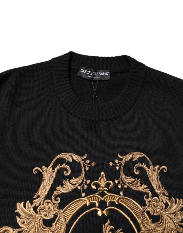 Dolce & Gabbana Black Logo Embroidery Knit Pullover Sweater - Image 5