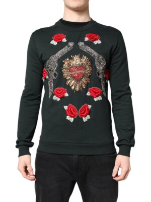 Dolce & Gabbana Black Sequined Embellished Pullover Sweater