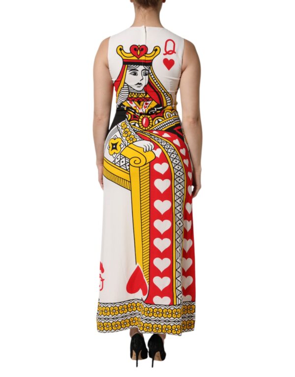 Dolce & Gabbana White Queen Of Hearts Sleeveless Maxi Dress - Image 4