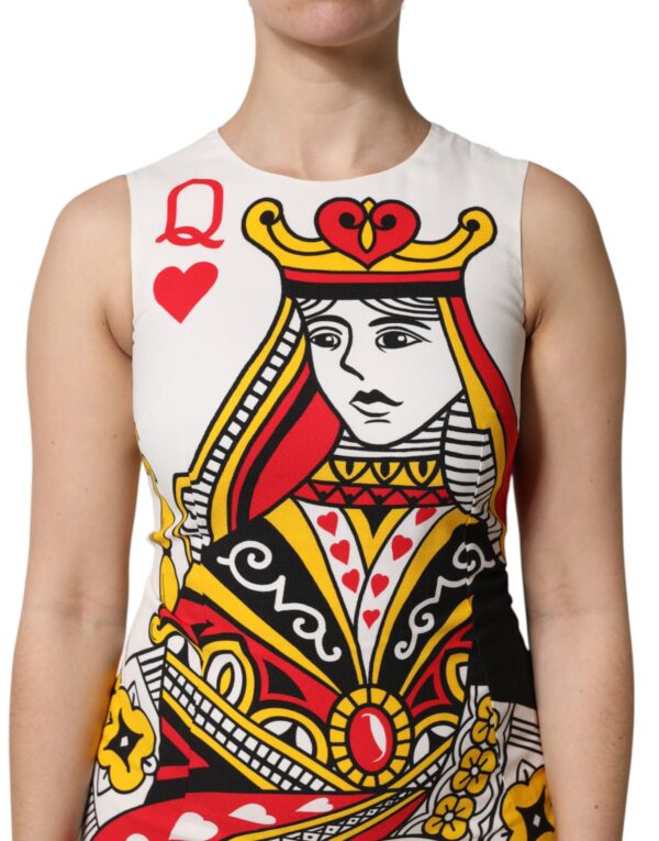 Dolce & Gabbana White Queen Of Hearts Sleeveless Maxi Dress - Image 5