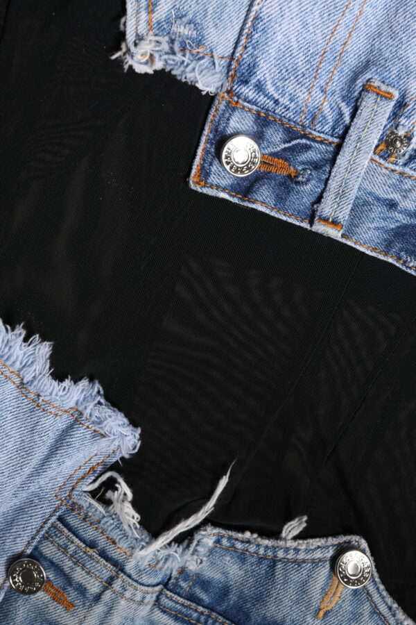 Dolce & Gabbana Black Blue Sleeveless Denim Mini Dress - Image 8