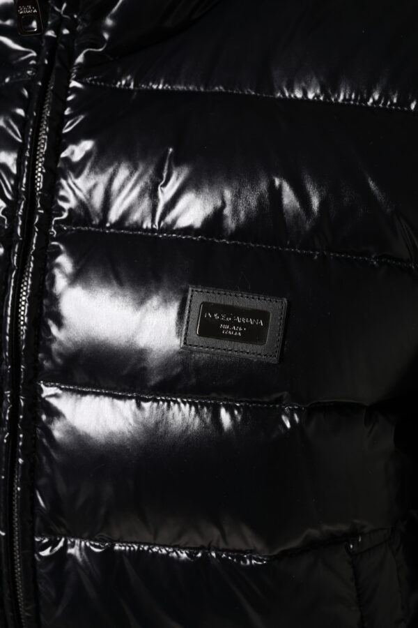 Dolce & Gabbana Black Logo Plaque Full Zip Puffer Jacket - Image 6