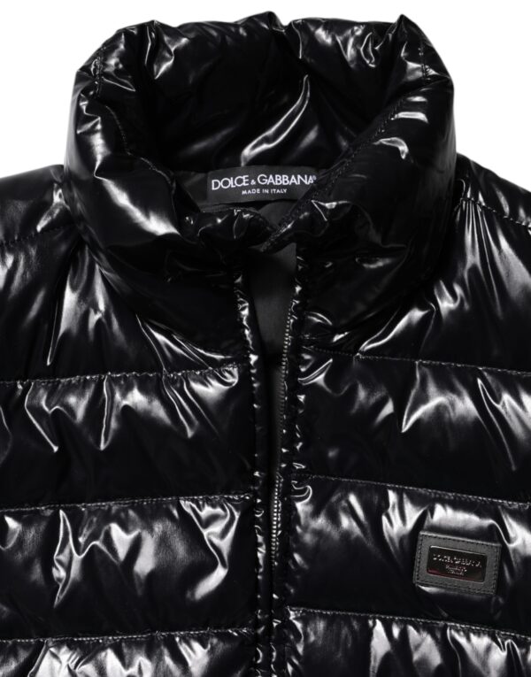 Dolce & Gabbana Black Logo Plaque Full Zip Puffer Jacket - Image 7